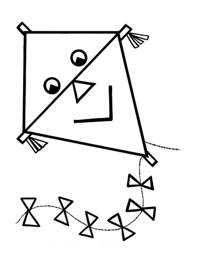 Cerf-volant de Dessin Animé coloring page