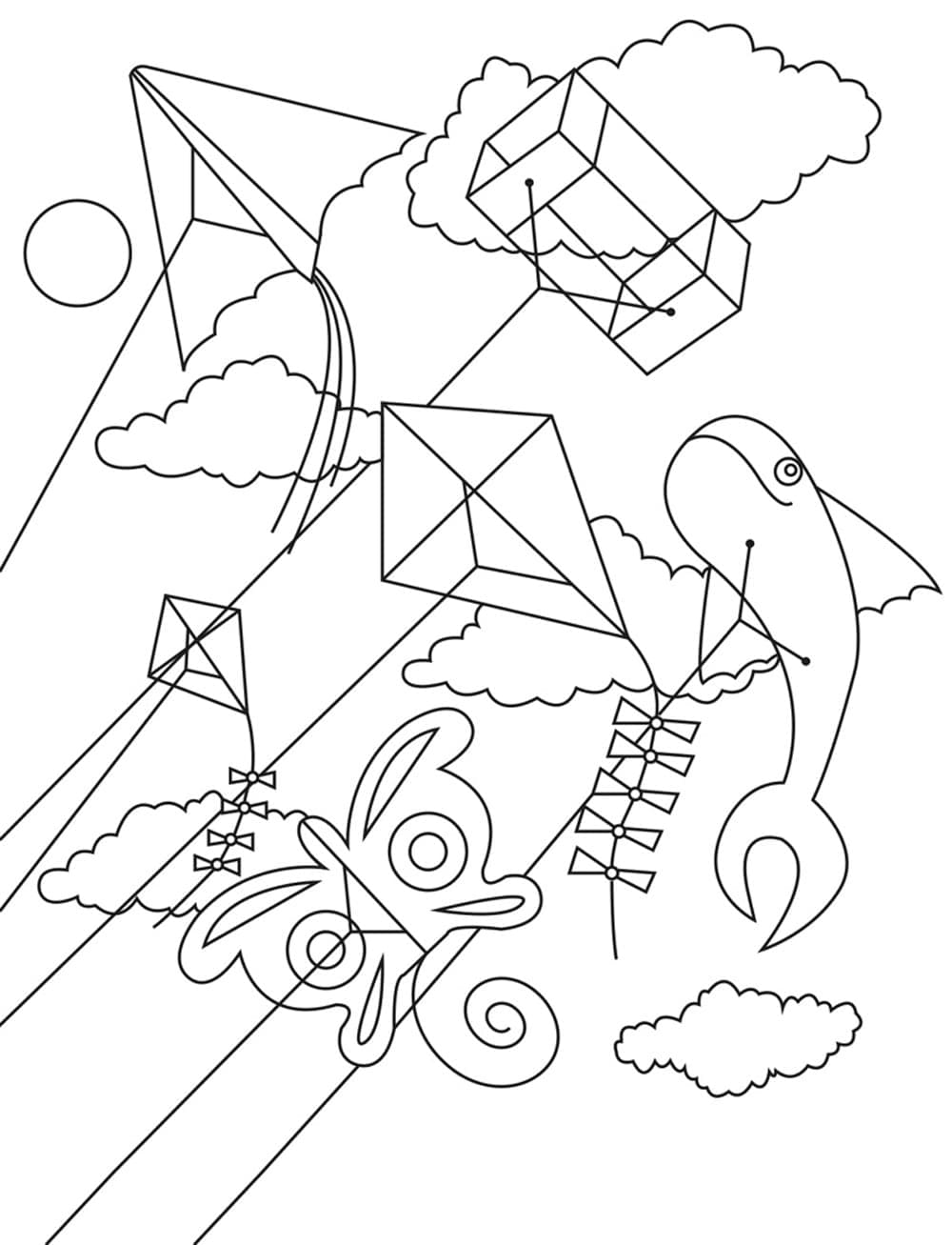 Cerfs-volants dans le Ciel coloring page