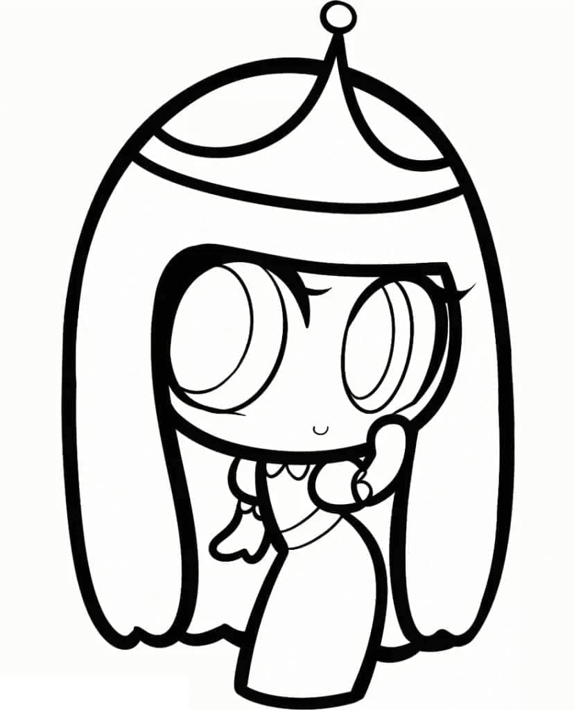 Chibi Princesse Chewing-Gum de Adventure Time coloring page