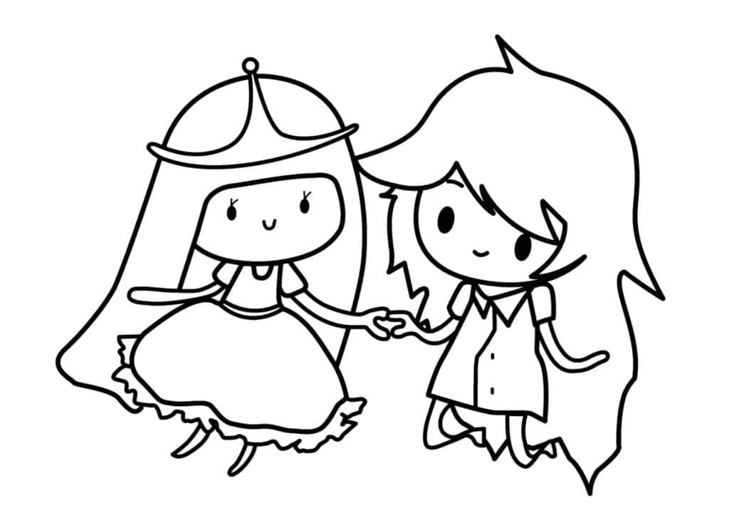 Chibi Princesse Chewing-Gum et Marceline coloring page