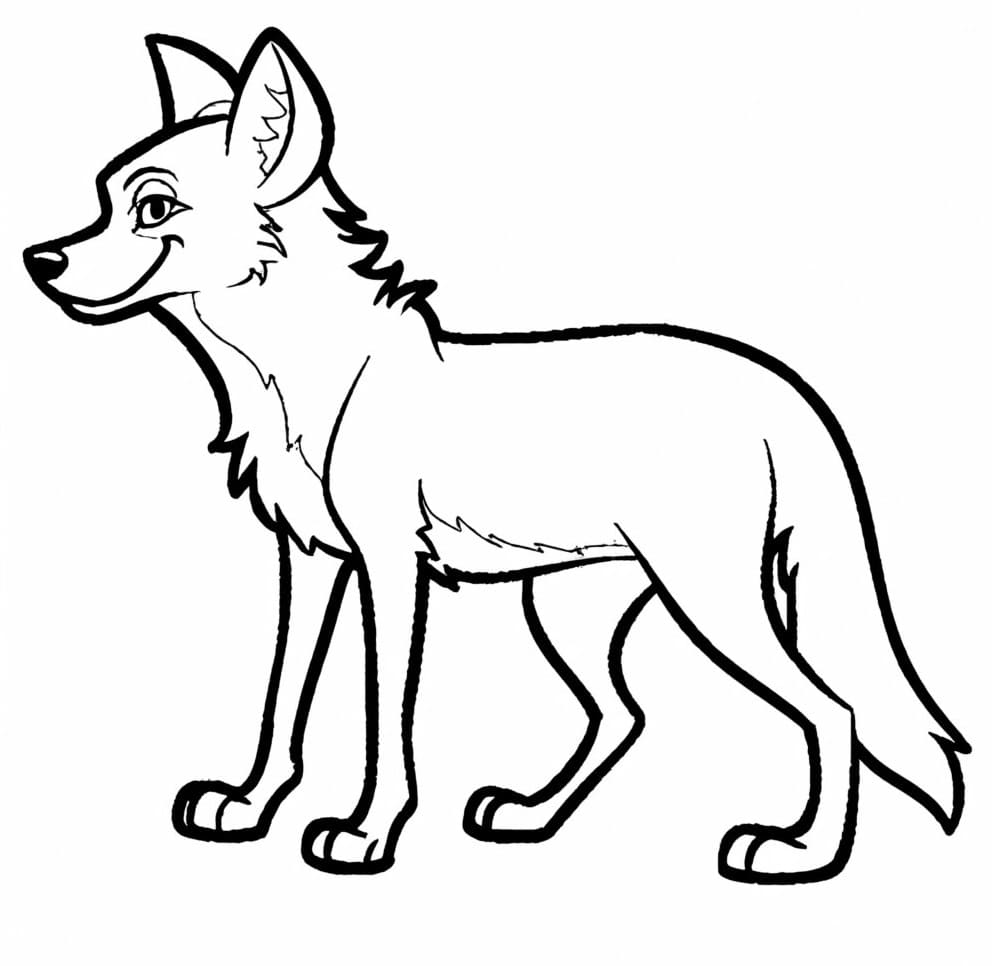 Coloriage Coyote Souriant