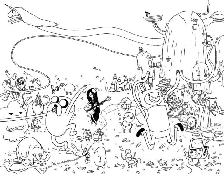 Coloriage Dessin de Adventure Time Gratuit