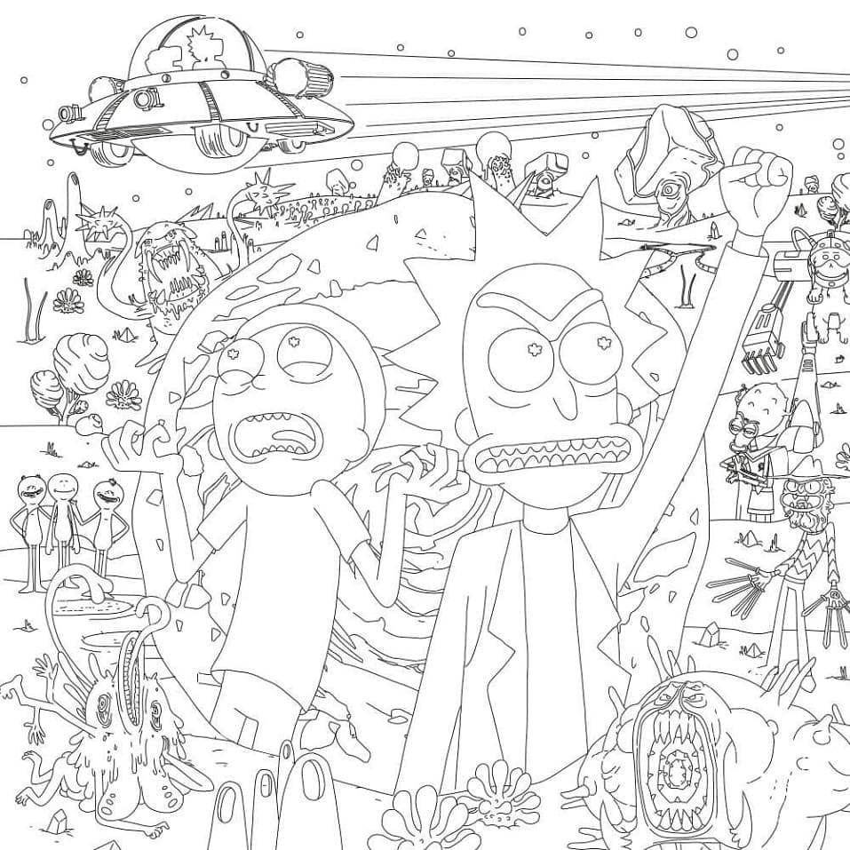 Dessin de Rick et Morty coloring page