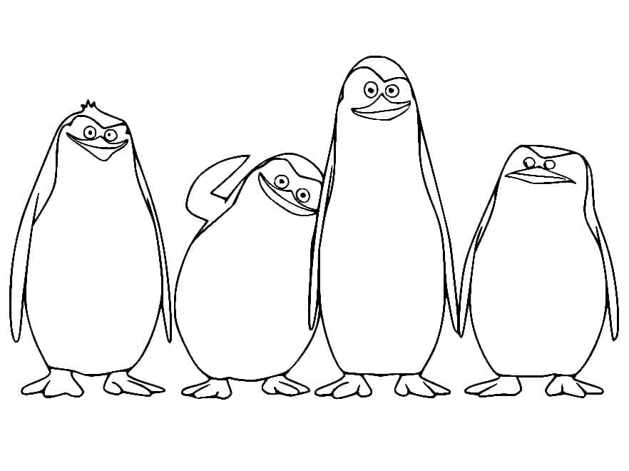 Coloriage Dessin Gratuit de Les Pingouins de Madagascar
