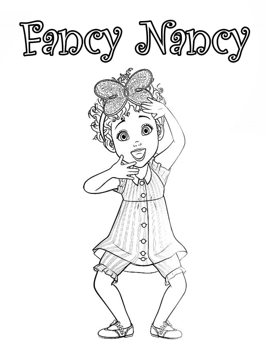 Fancy Nancy en Pyjama coloring page