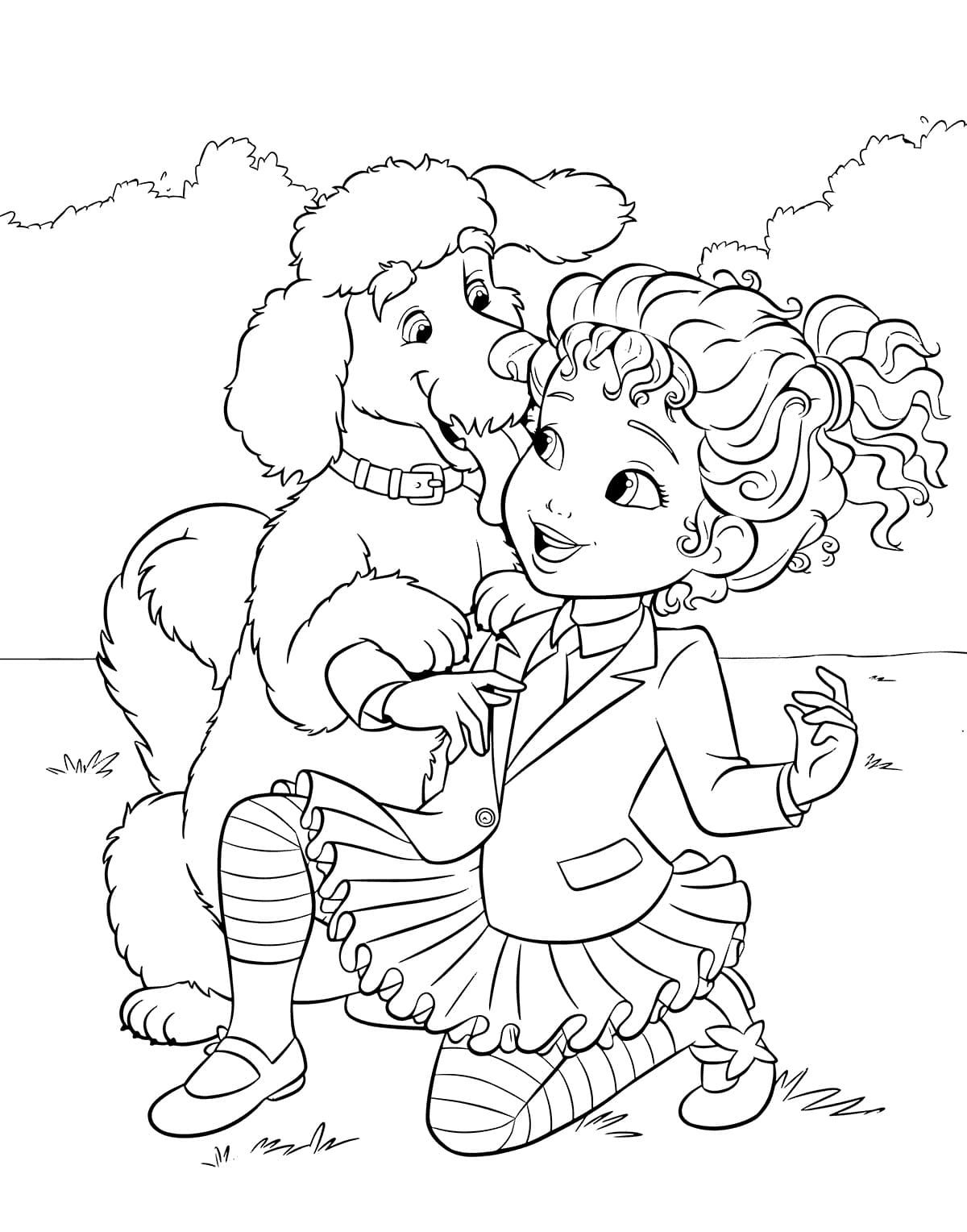 Fancy Nancy et Chien coloring page