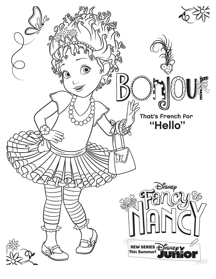 Coloriage Fancy Nancy Heureuse