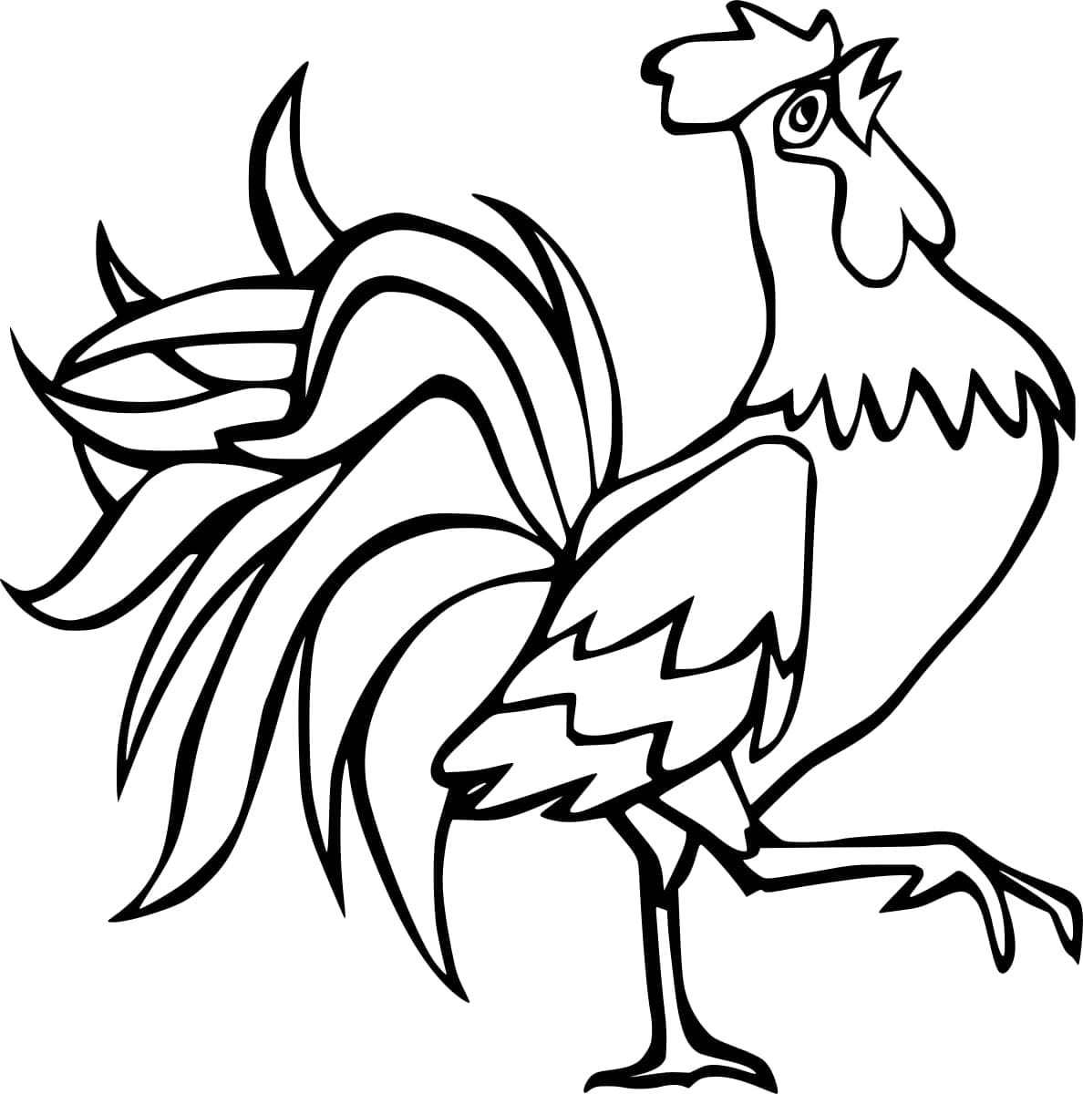 Fier Coq coloring page