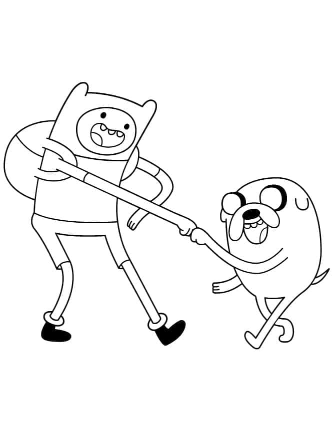 Coloriage Finn et Jake de Adventure Time