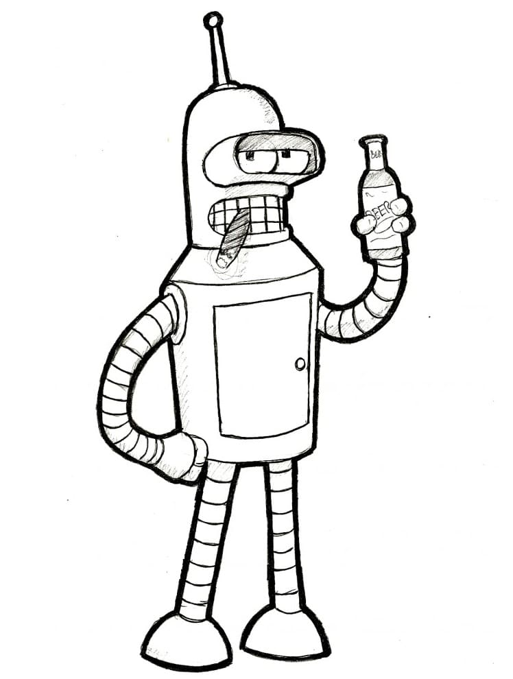 Futurama Bender coloring page