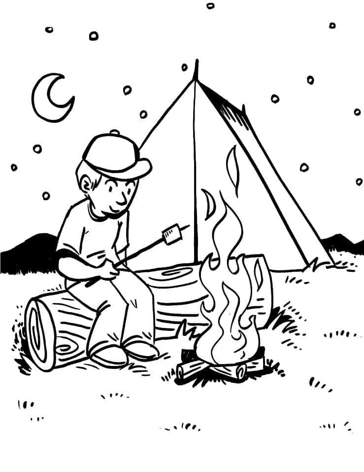 Garçon de Camping coloring page