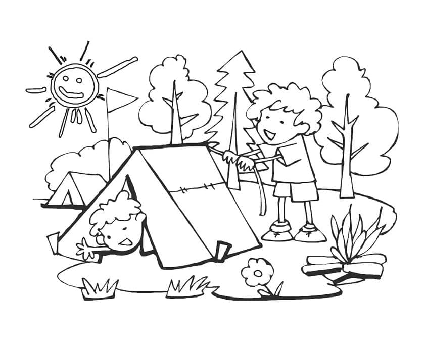 Garçons de Camping coloring page