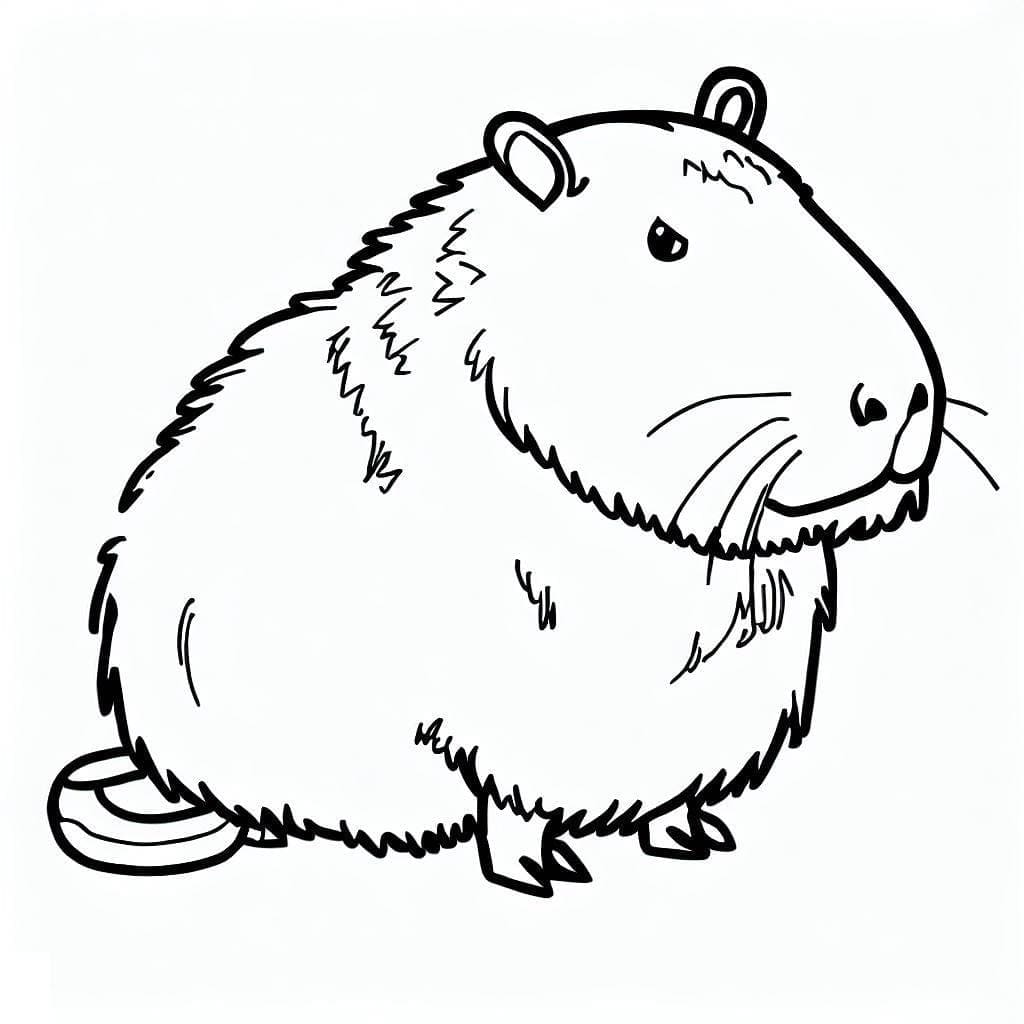 Gros Capybara coloring page