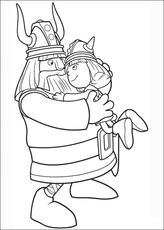 Halvar et Vic le Viking coloring page