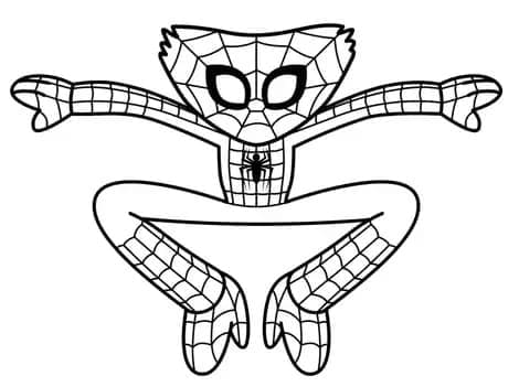 Coloriage Huggy Wuggy Spider Man