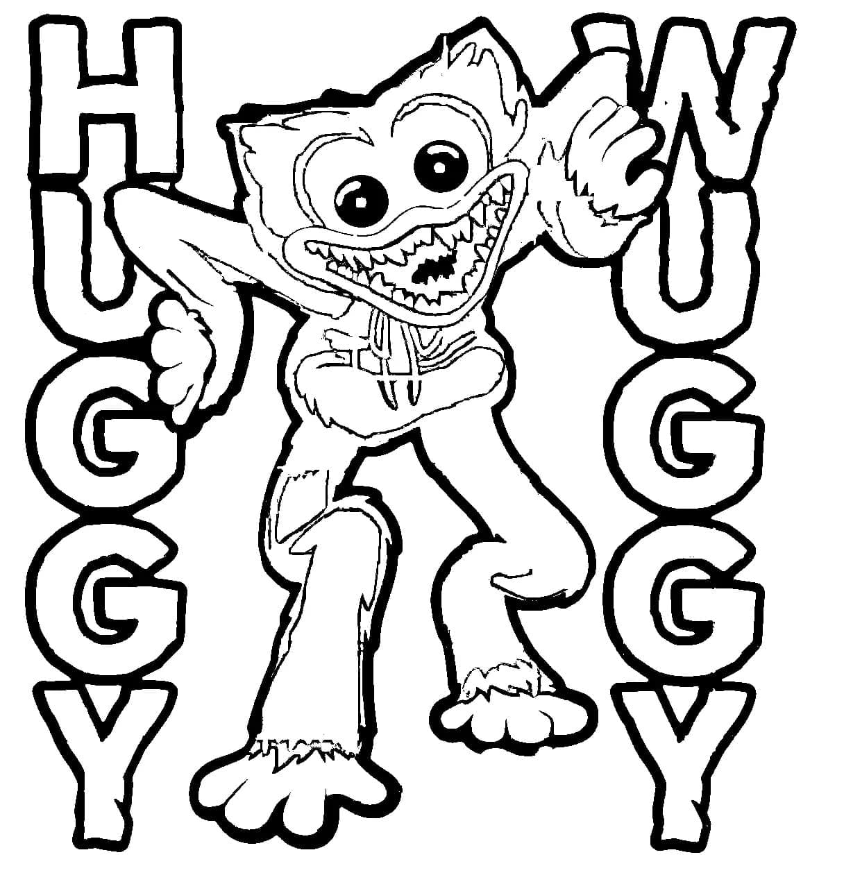 Coloriage Huggy Wuggy Terrifiant