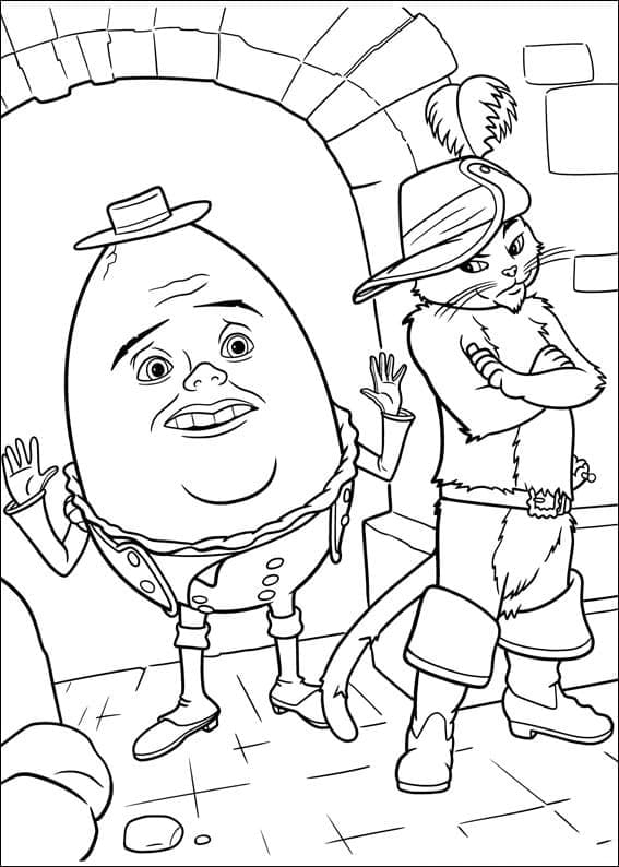 Humpty Dumpty et Le Chat Potté coloring page