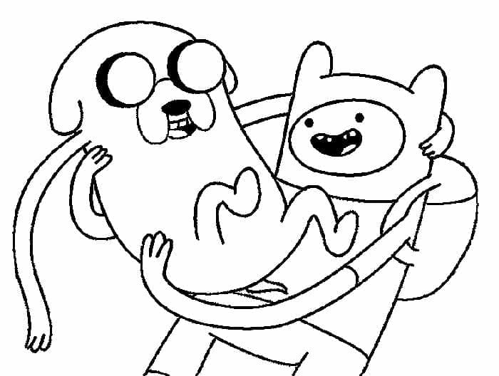 Jake le Chien et Finn l’humain coloring page