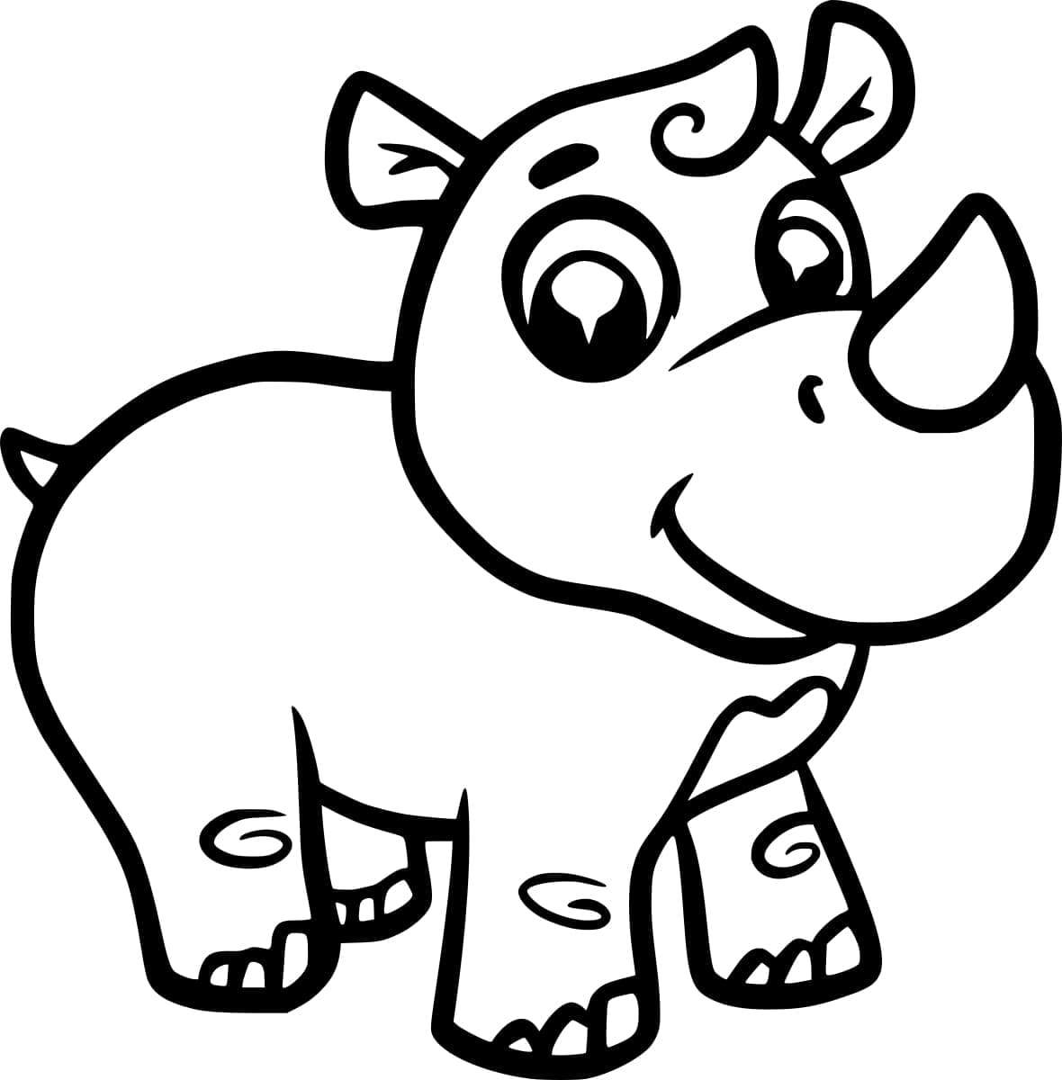 Joli Rhinocéros coloring page