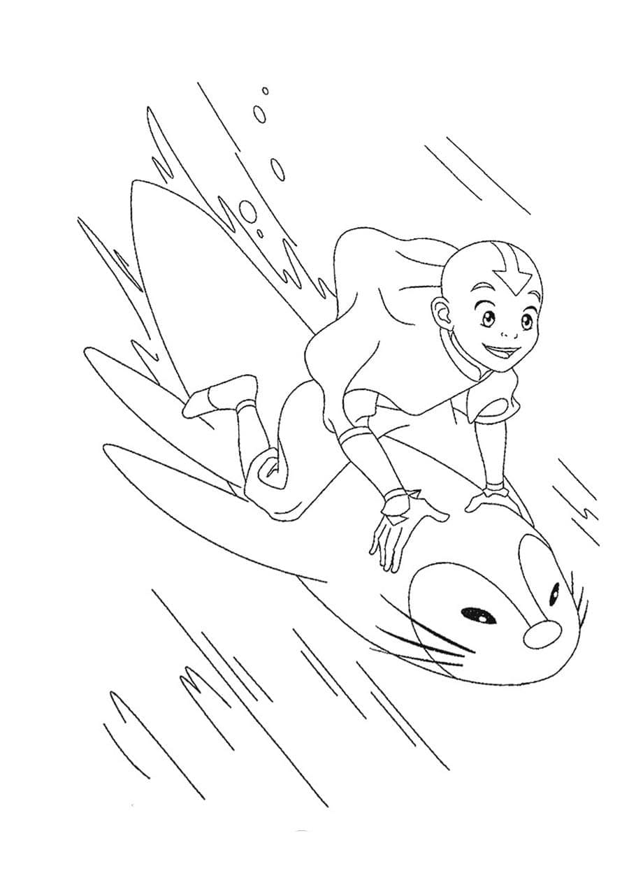 Joyeux Aang coloring page