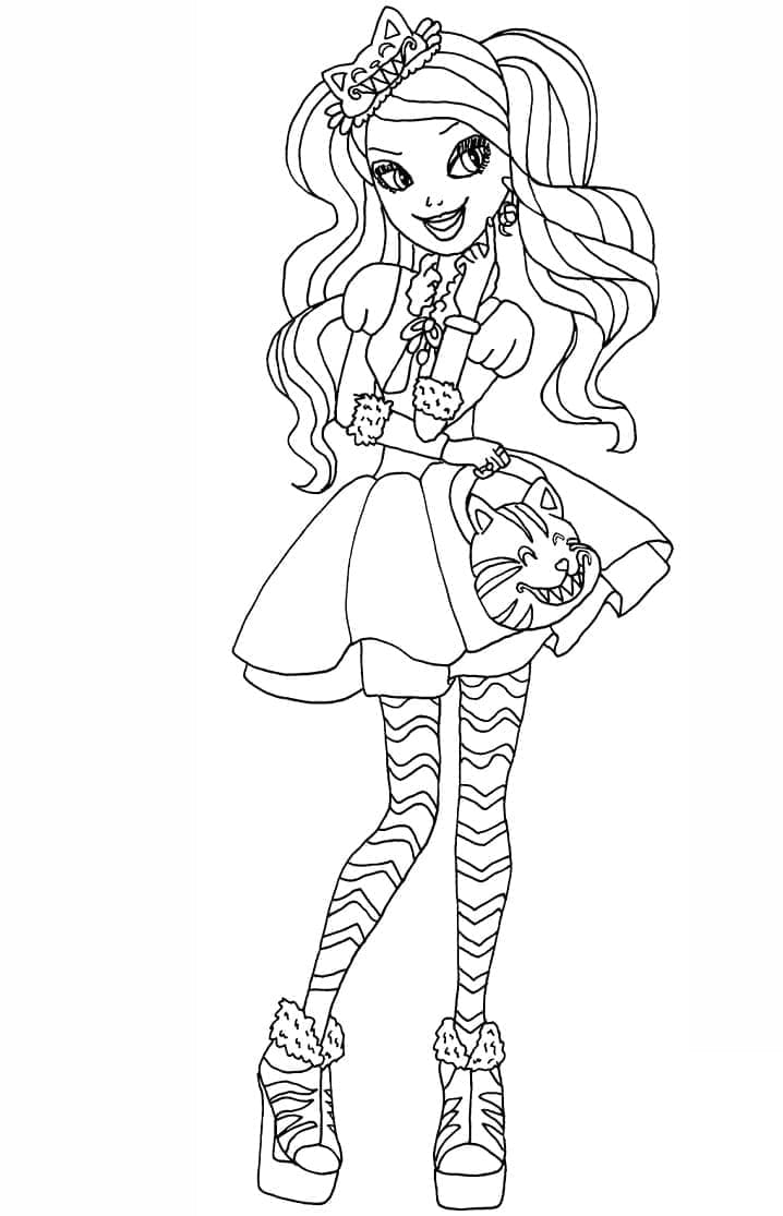 Coloriage Kitty Cheshire de Ever After High