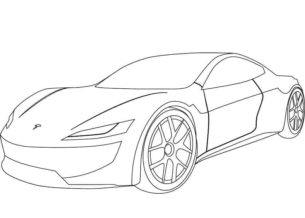 Coloriage Le Tesla Roadster