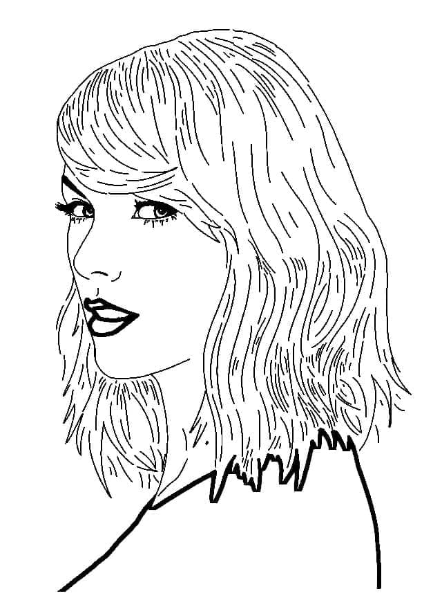 Coloriage Le Visage de Taylor Swift