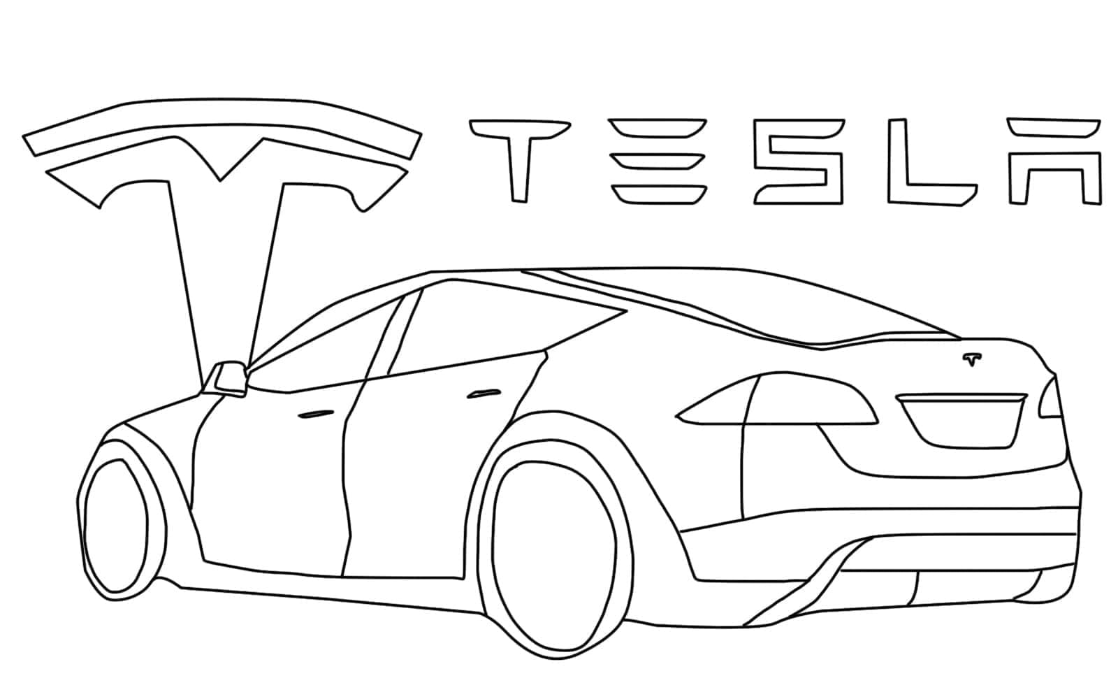 Coloriage Le Voiture Tesla Model X