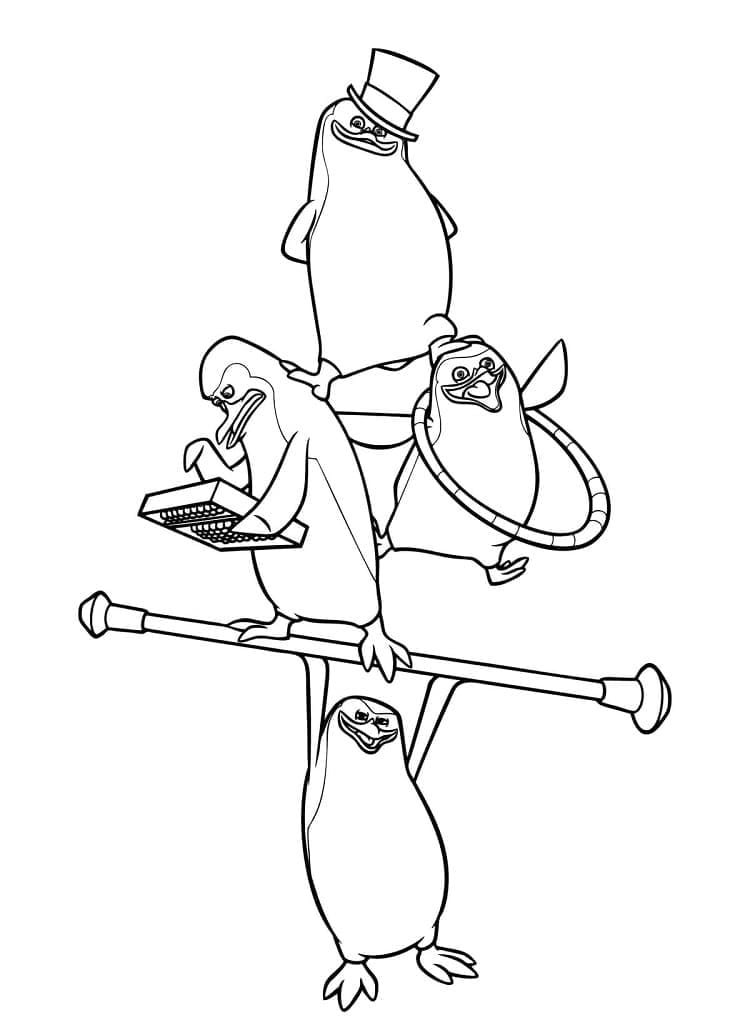 Les Pingouins de Madagascar Pour Enfants coloring page