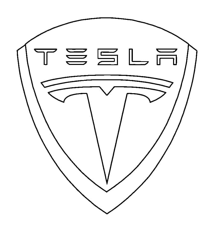 Coloriage Logo Tesla
