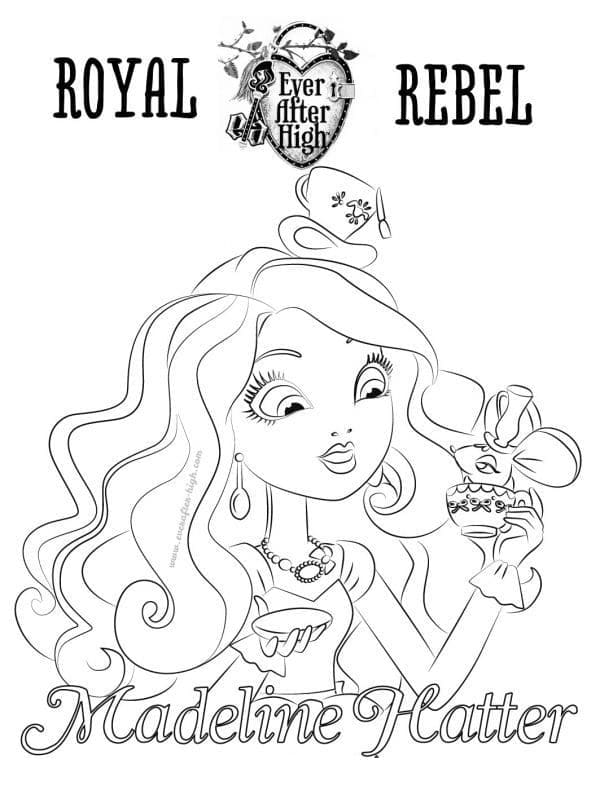 Madeline Hatter Ever After High coloring page