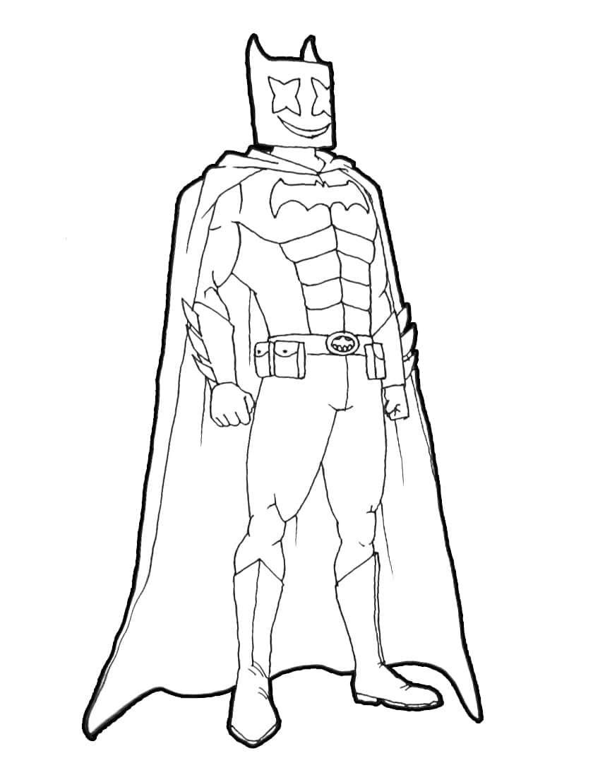 Coloriage Marshmello Fortnite Batman