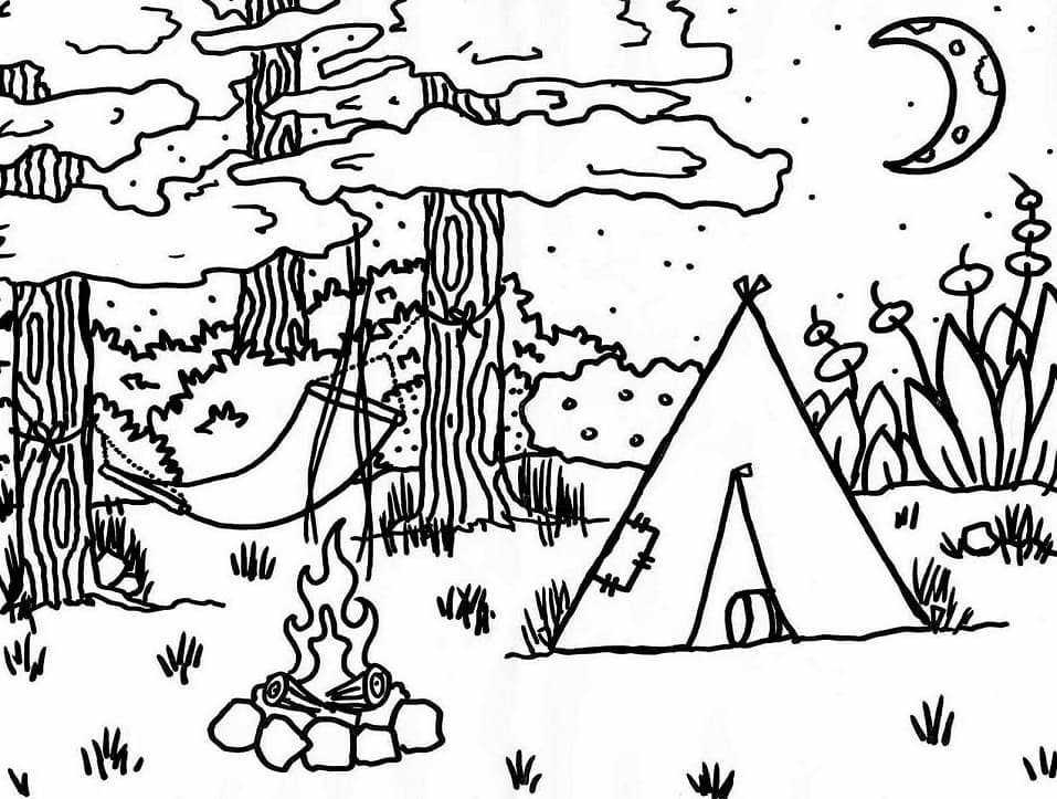 Nuit de Camping coloring page
