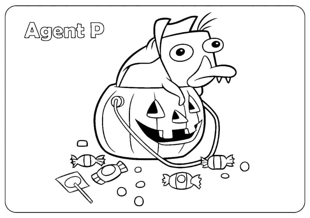 Perry à Halloween coloring page