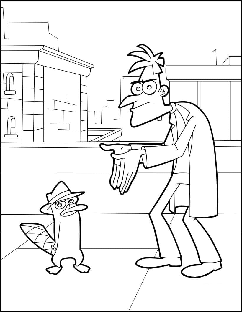 Perry et Heinz Doofenshmirtz coloring page