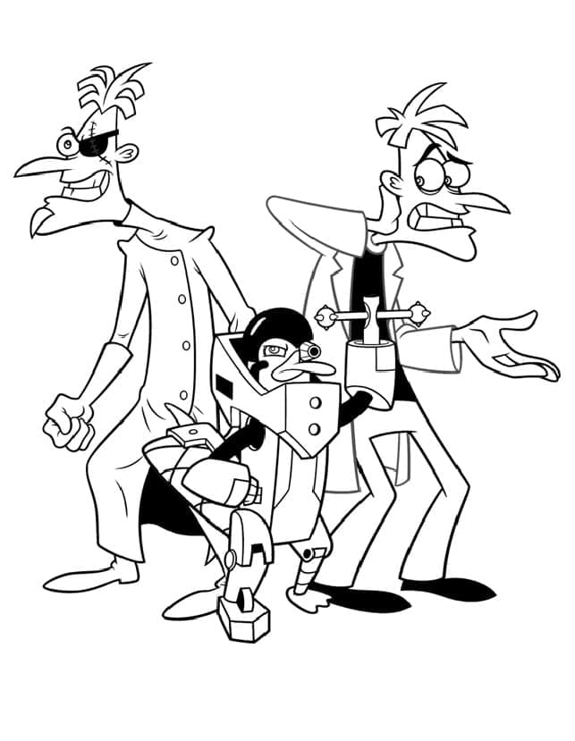 Perry l’ornithorynque et Heinz Doofenshmirtz coloring page