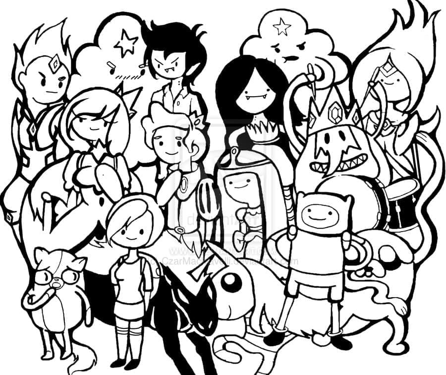Personnages de Adventure Time coloring page