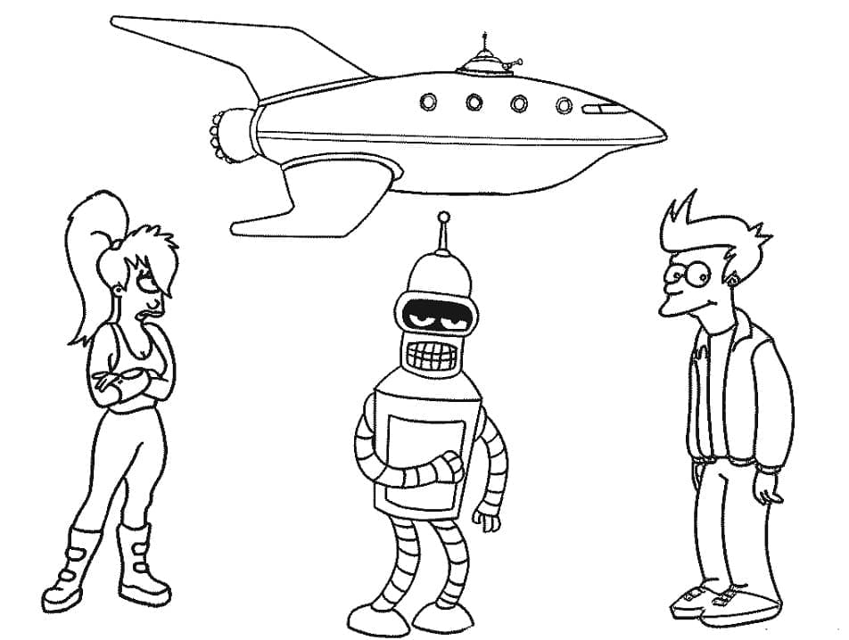 Personnages de Futurama coloring page