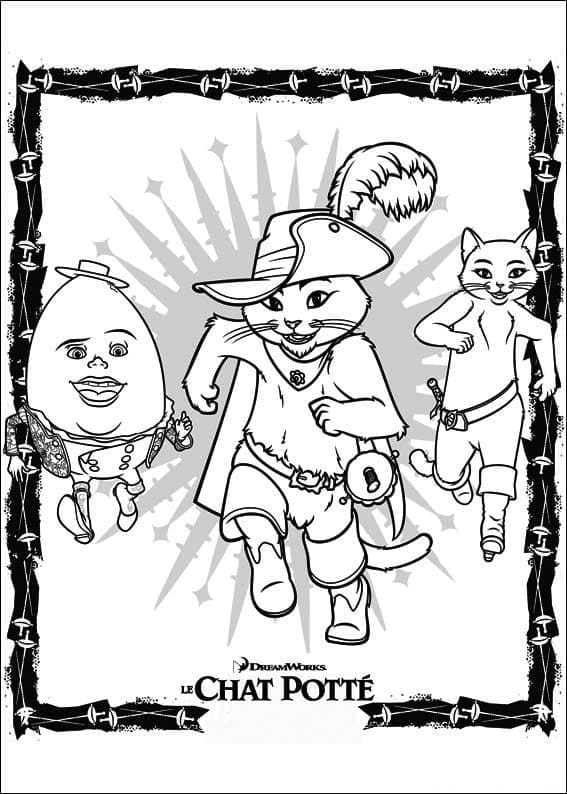 Personnages de Le Chat Potté coloring page