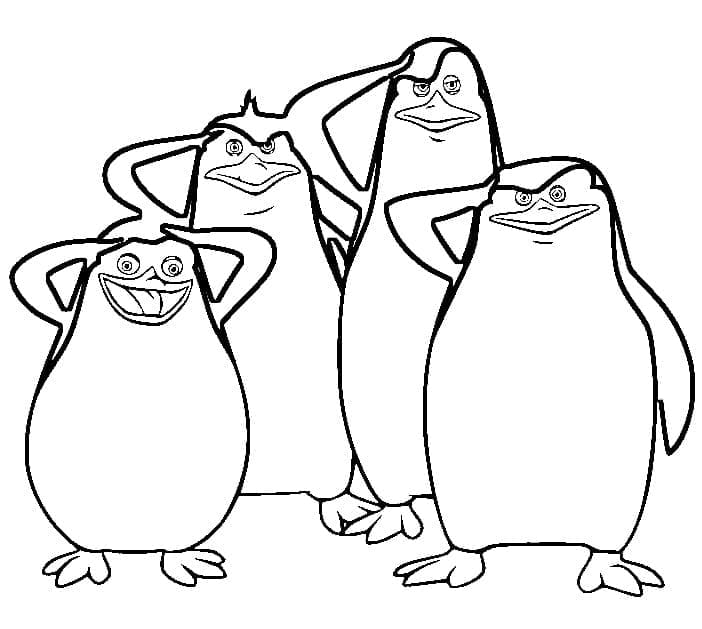 Coloriage Personnages de Les Pingouins de Madagascar