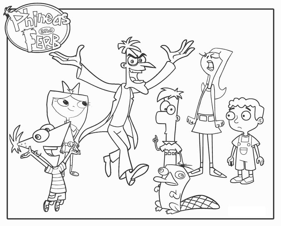 Personnages de Phinéas et Ferb coloring page