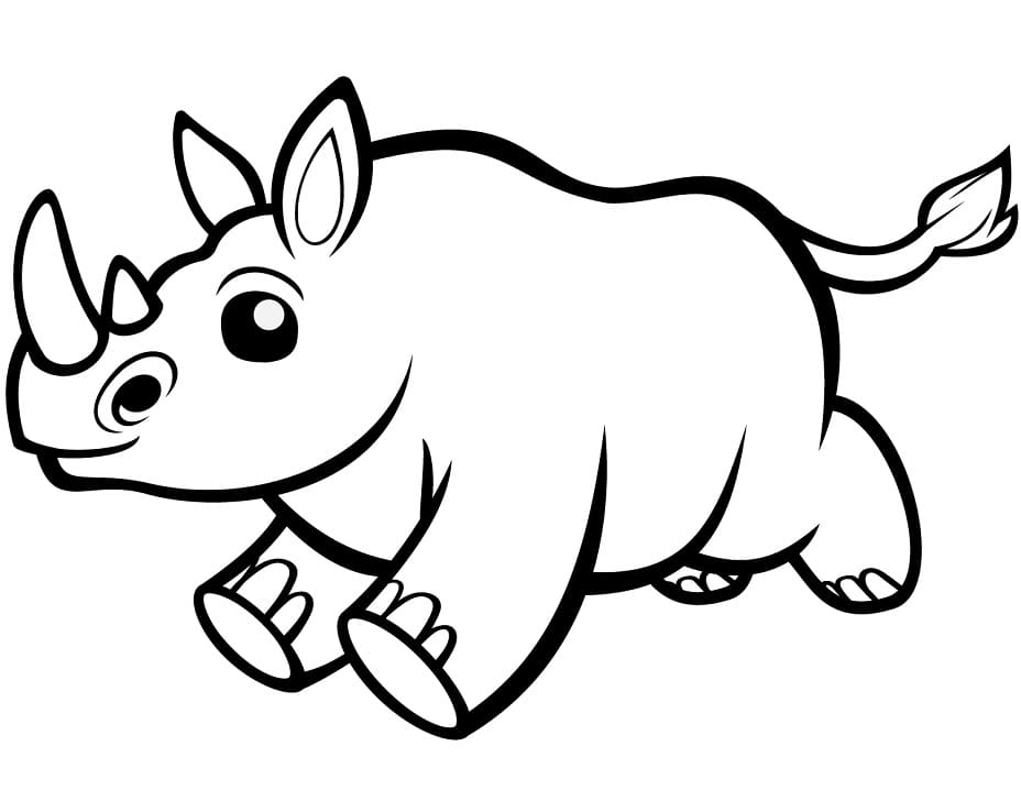Petit rhinocéros Mignon coloring page