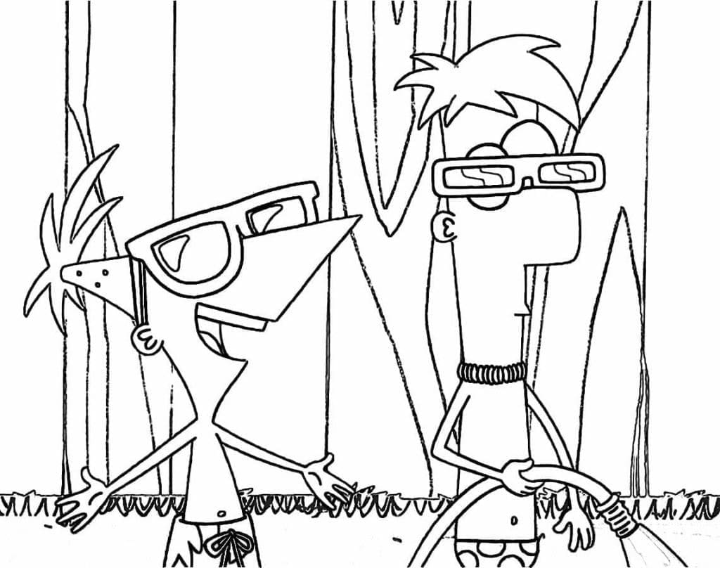 Phineas et Ferb en été coloring page