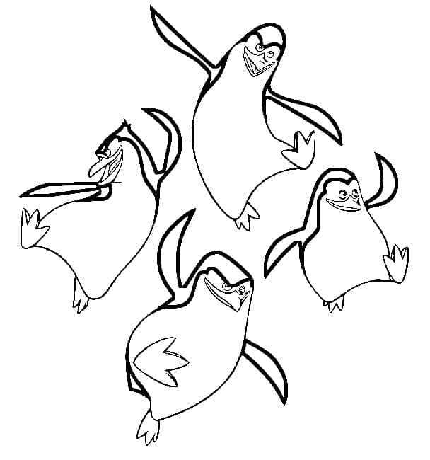 Coloriage Pingouins de Madagascar