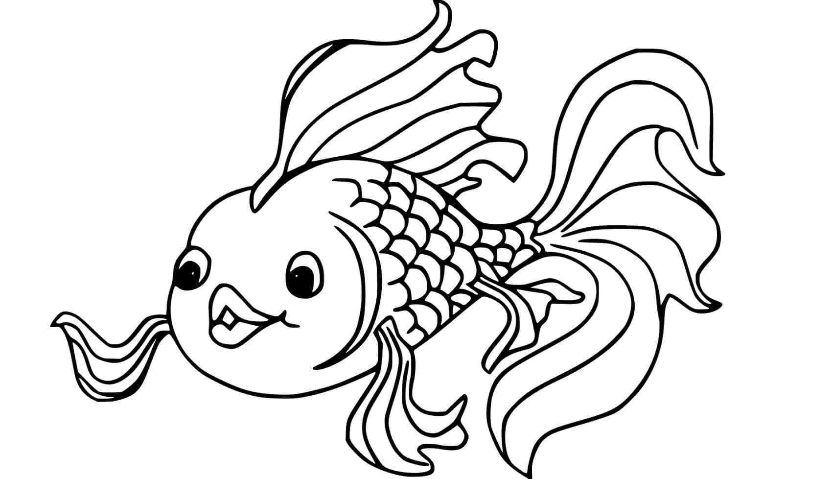 Poisson Rouge Amical coloring page