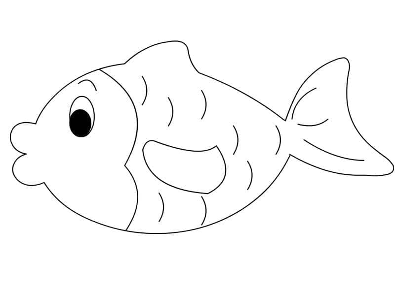 Poisson Rouge Simple coloring page