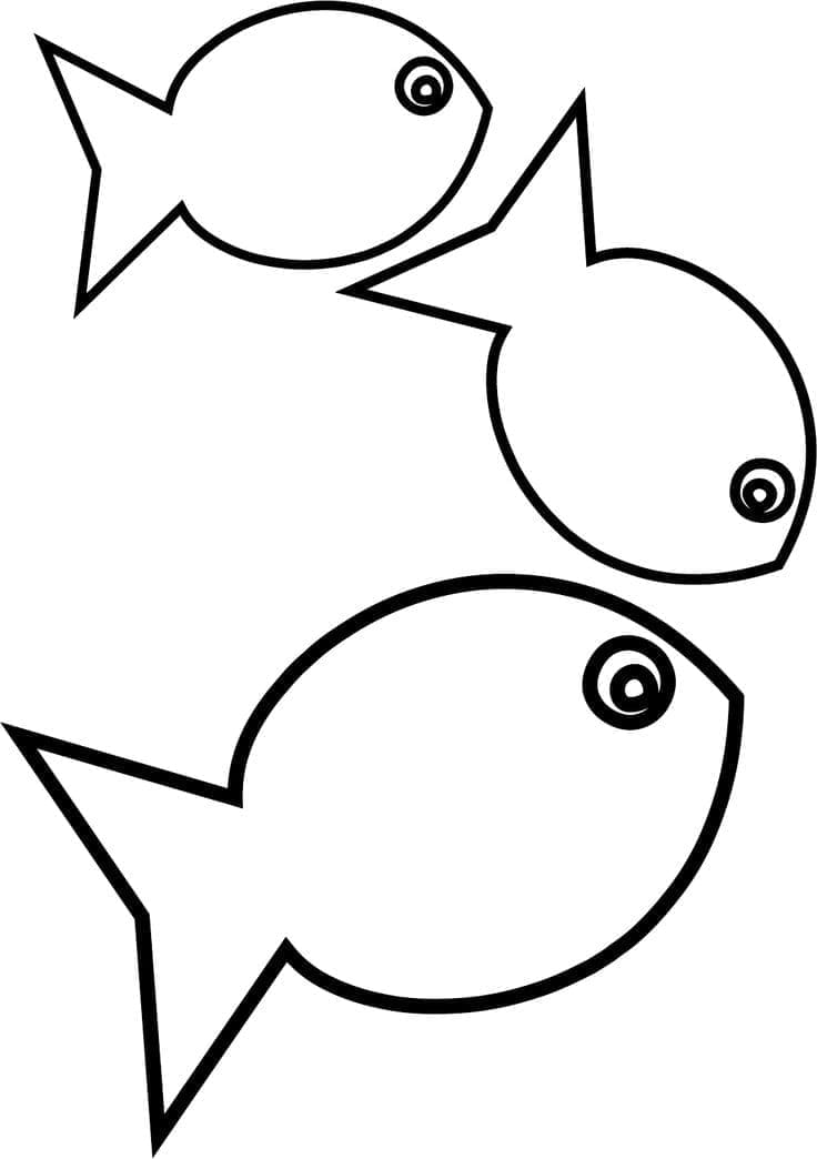 Poissons Rouges Simples coloring page