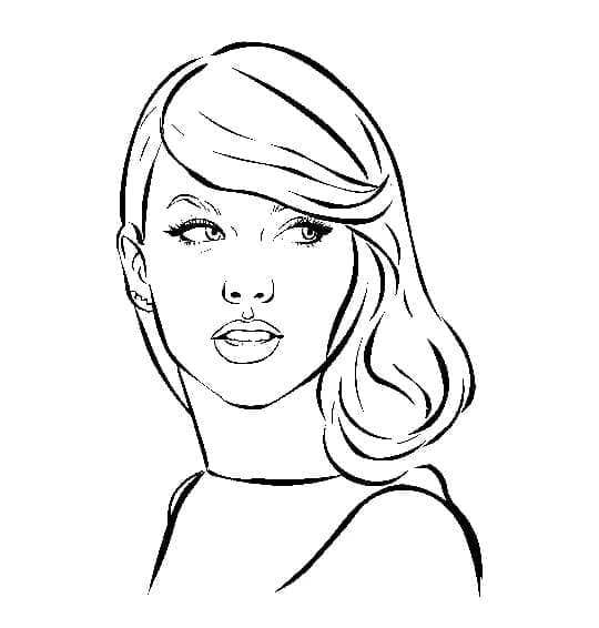 Coloriage Portrait de Taylor Swift