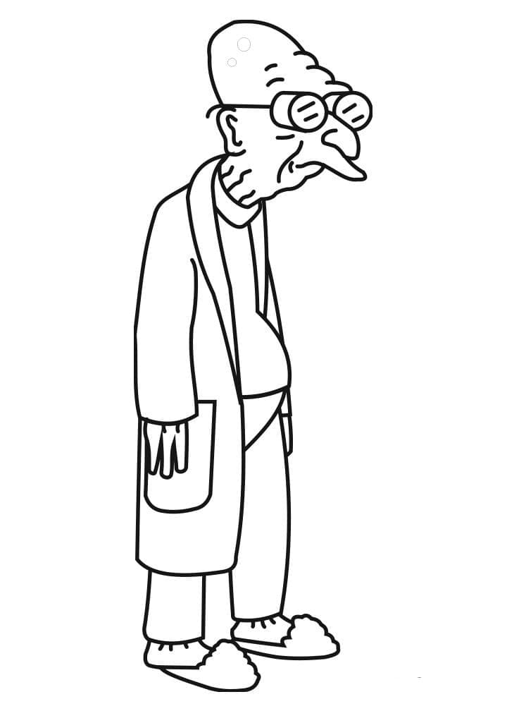 Coloriage Professeur Hubert Farnsworth de Futurama