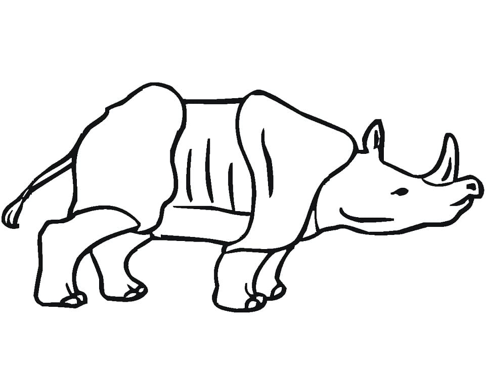 Coloriage Rhinocéros d'Asie